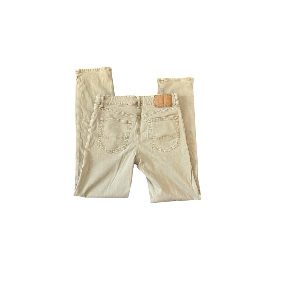 American Eagle Outfitters Men’s Straight Jeans in Light Khaki - Picture 4 of 8